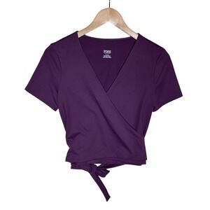 Victoria Secret PINK Womens Purple Plum Dust Ultimate Wrap Top Size Medium